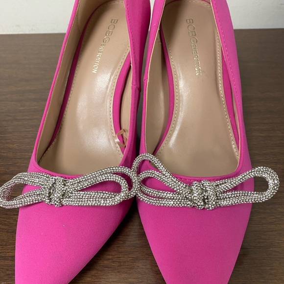 BCBG generation Pink Rhinestone Bow heels - Picture 2 of 4